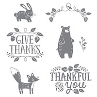 Thankful Forest Friends Wood-Mount Stamp Set by Stampin' Up!