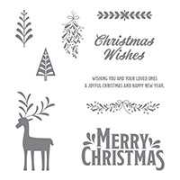 Merry Mistletoe Wood-Mount Stamp Set