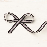 Black/Silver 1/4" (6.4 mm) Striped Metallic Ribbon