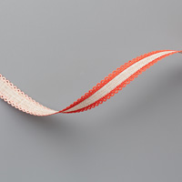 Terracotta Tile 1/2" (1.3 cm) Scalloped Linen Ribbon