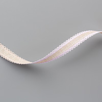 Purple Posy 1/2" (1.3 cm) Scalloped Linen Ribbon