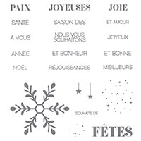 Souhaits de joie Ensemble de timbres à montage transparent (français)