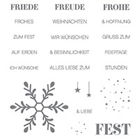 Ensemble de timbres Winterliche Weihnachtsgrüße Clear-Mount (allemand)