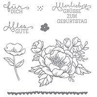 Geburtstagsblumen Clear-Mount Stamp Set (German)