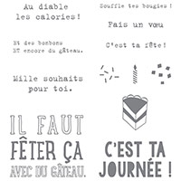 Faut fêter ça Clear-Mount Stamp Set (French)