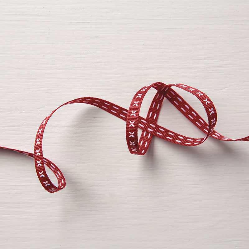 Cherry Cobbler 1/4" Double-Stitched Ribbon