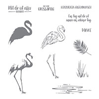 Flamingo-Fantasie Photopolymer Stamp Set (French)