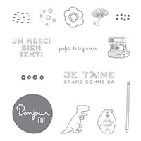 Motifs et croquis Clear-Mount Stamp Set (French)
