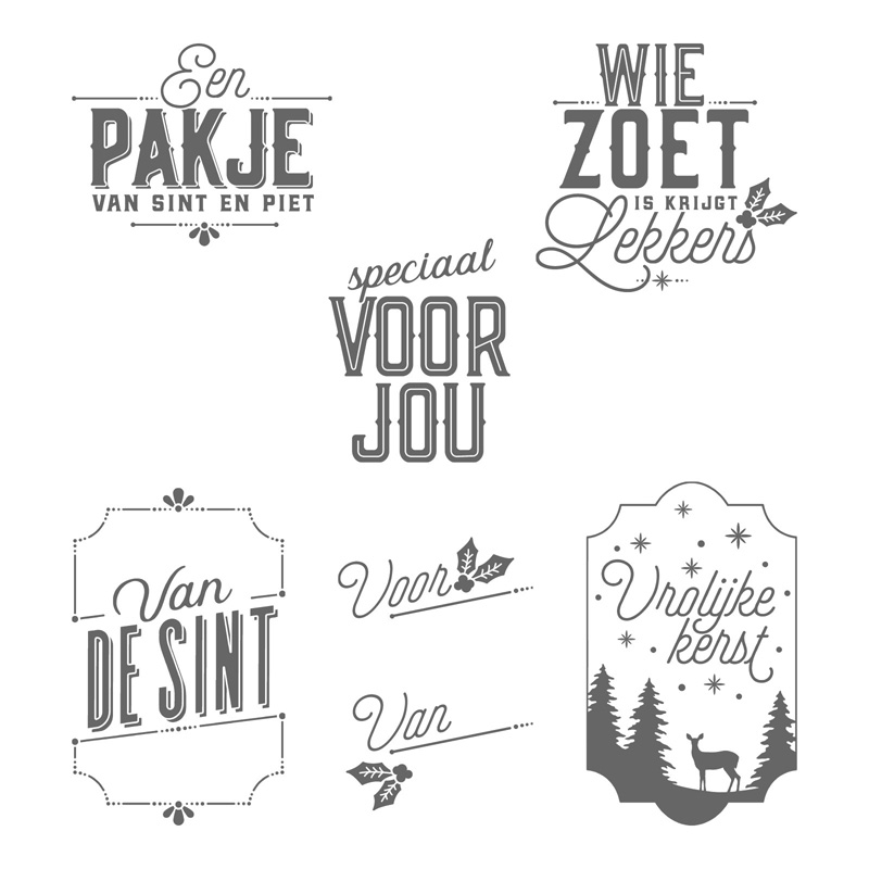 Decemberlabels Clear-Mount Stamp Set (Dutch)