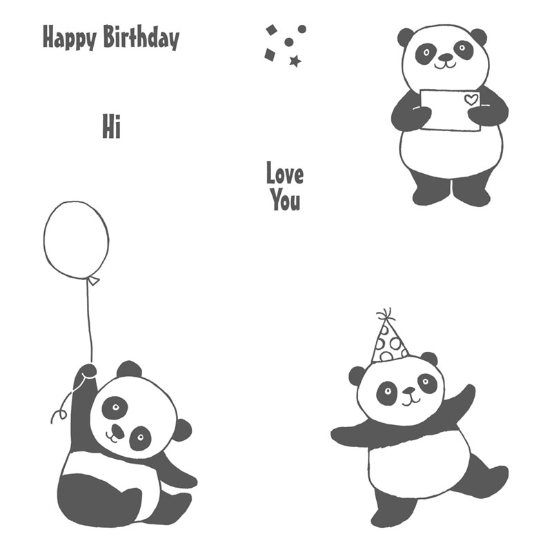 Party Pandas Clear-Mount Stamp Set