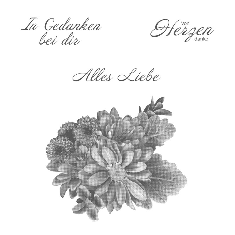 Blumen von Herzen Clear-Mount Stamp Set (German)